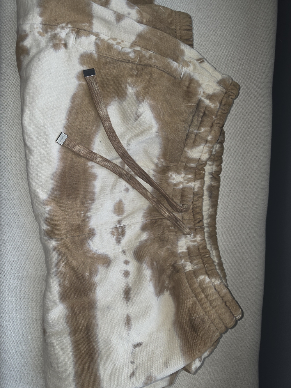 TALENTLESS Brown & White Tie-Dye Drawstring Joggers